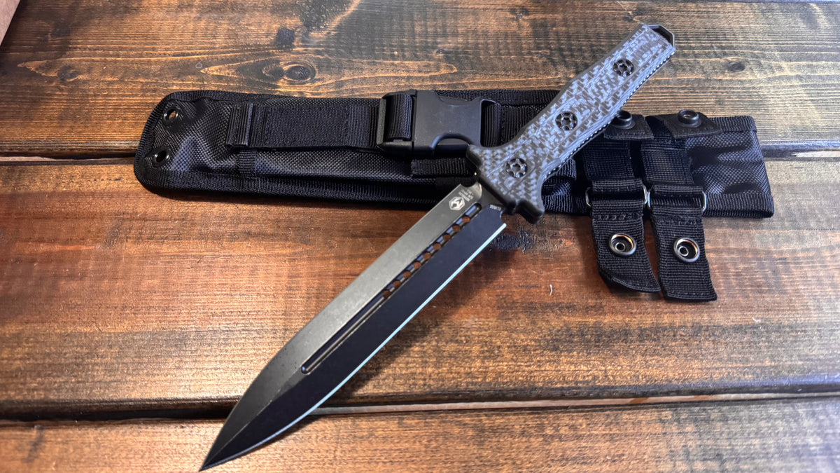 Heretic Nephilim Carbon Fiber Handle Battleworn Black Blade H003