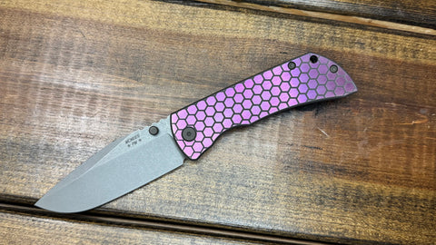 McNees MAC 2 3.5 Violet Honeycomb Spearpoint w/ Bronze Hardware