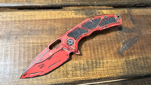 Heretic Knives Medusa Red Handles w/ MagnaCut H009-CS-RD