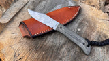 Tracy Larock Timber Jack Jr Fixed BladeOD Green Linen Micarta W2 Steel