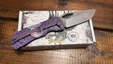McNees Knives Little Dixon Atomic Violet Rock Milled Ti w/3.25" Magnacut