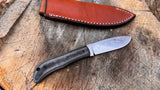 Tracy Larock Timber Jack Jr. Fixed Blade, Drop Point Blk Canvass w/ W2 Steel.