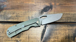 MCNEES KNIVES DIXON 3.75" STONEWASH MAGNACUT BLADE AND STONEWASH GRN/BRZ w/BRZ HARDWARE