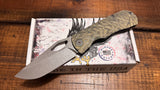 McNees Knives Little Dixon Atomic Green/Blue Rock Milled Ti w/ 3.25" Magnacut