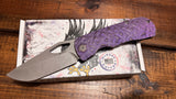 McNees Knives Little Dixon Atomic Violet Rock Milled Ti w/3.25" Magnacut
