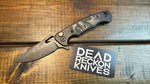 Dead Reckon Knives Ridgeback Modified Black Aluminum Black/ Black Camo Carbon , Dark Stonewash MagnaCut 42