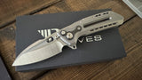 Reate Knives T6000 Frame Lock Knife Titanium (3.1" Satin)