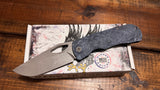 McNees Knives Little Dixon Atomic Blue Rock Milled Ti w/ 3.25" Magnacut