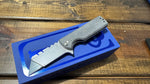 Chaves CHUB Flipper Stainless Stonewashed Blue Label Liner Lock Knife Black Micarta (1" Utility SW)