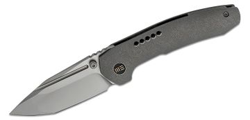 We Knife Company Brian Brown Trogon Folding Knife 3.2" CPM-20CV Bead Blast Spear Point Tanto Blade with Fuller, Gray Titanium Handles - WE22002-1